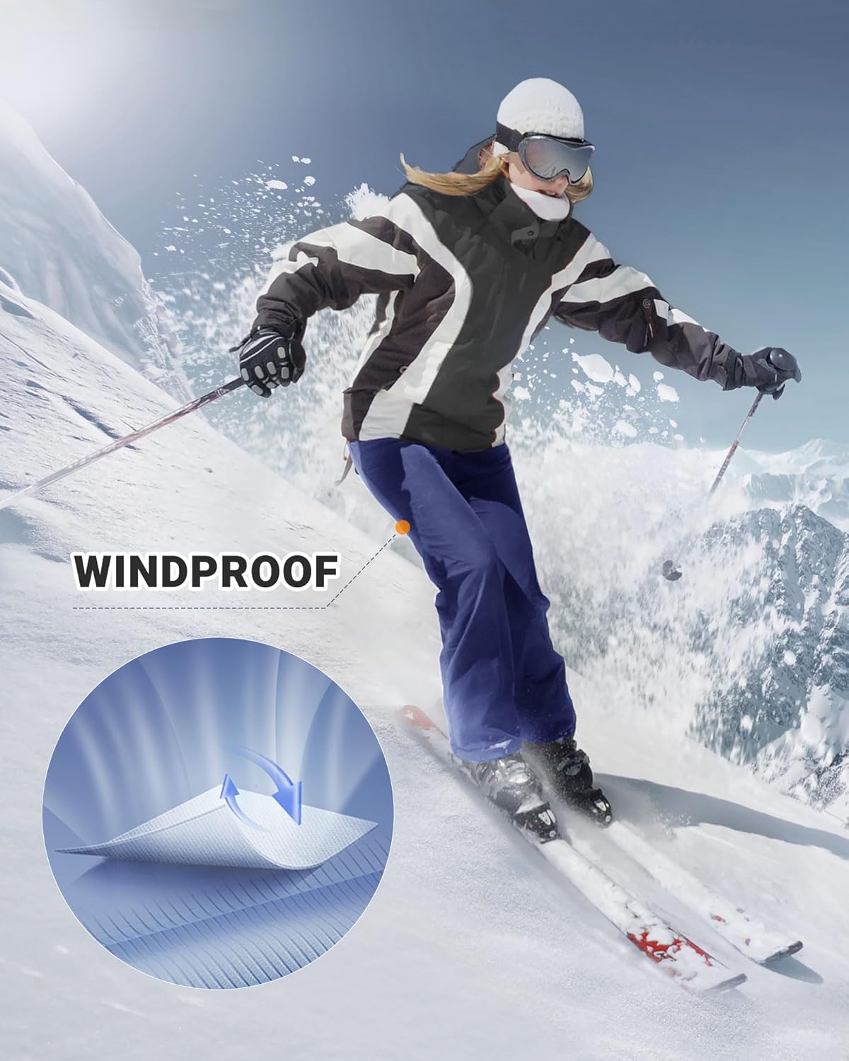 Outdoor Ventures Fleece Lined Waterproof Pants Women Ski Snow Insulated Softshell Snowboard Hiking with Boot Cut - Image 5