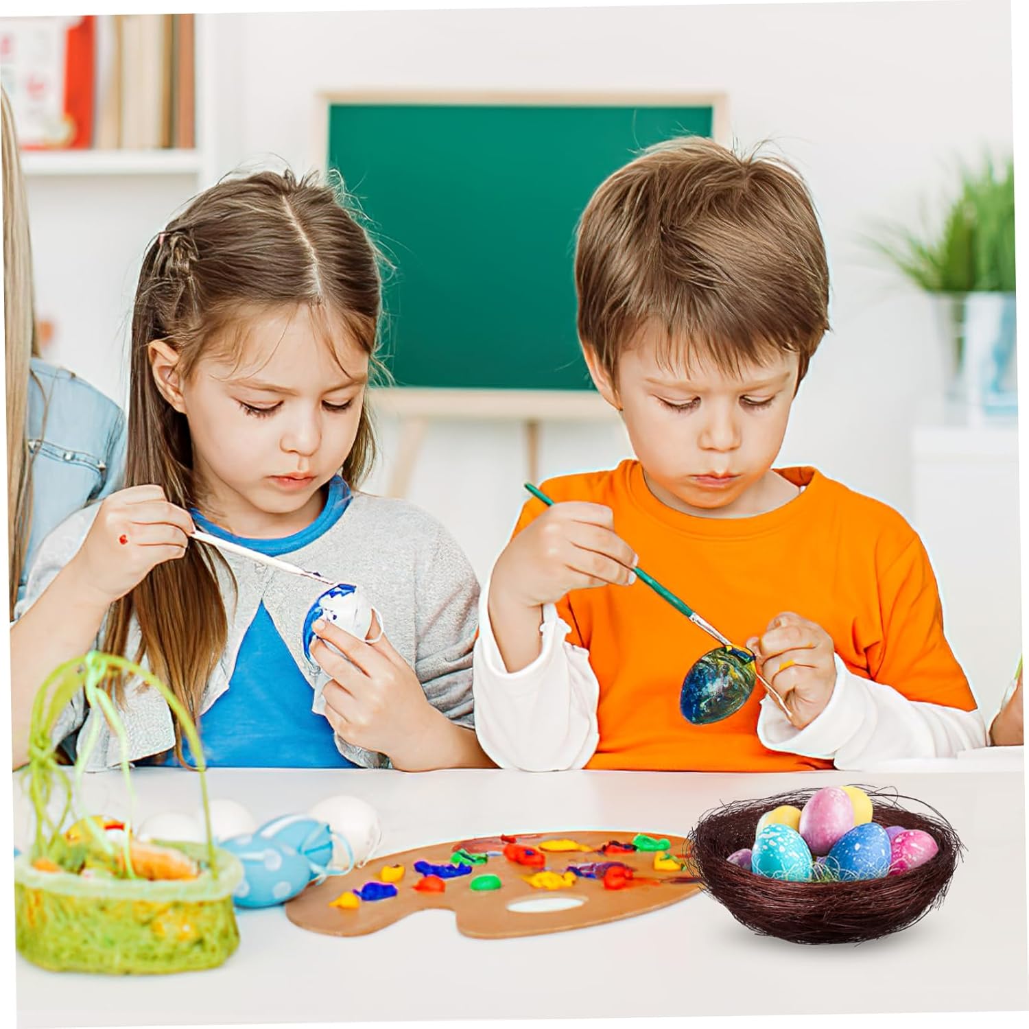 Mipcase 80pcs Simulation Bird Nests Eggs for Easter Party Hotel Office Car Decor