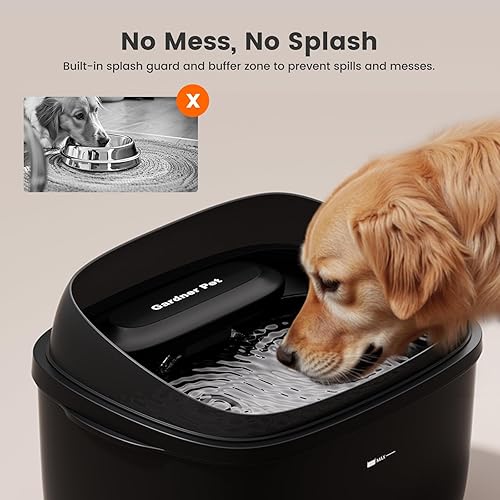 Miniatura 7 de Gardner Pet Fuente de agua para perros grandes, dispensador automático de agua de gran capacidad de 8 l2.1 galones con circulación de vórtice, a