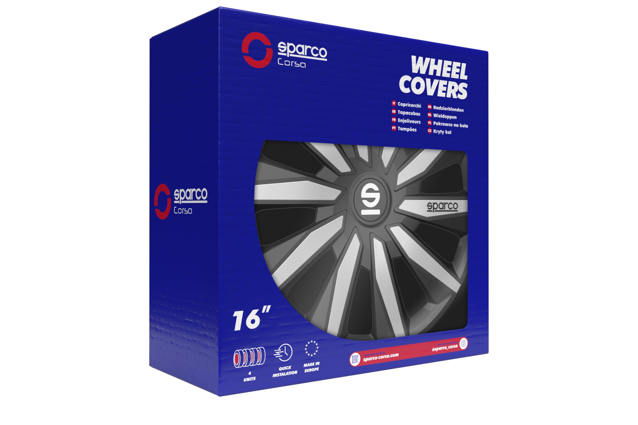Sparco Wheel Covers Milano - 16-inch - Black/Silver - Set of 4 pieces — view 5