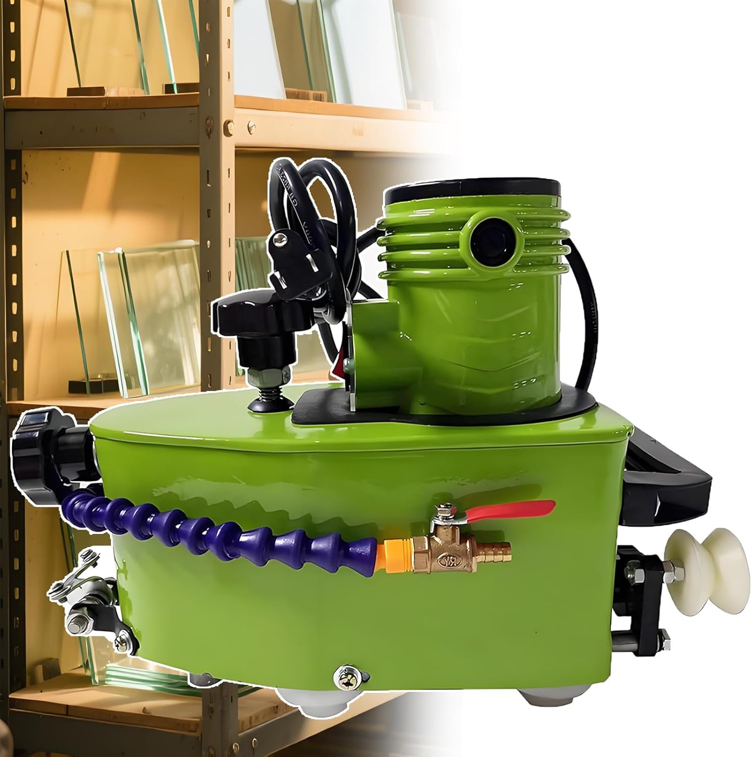 Industrial Electric Glass Edging Machine,800w Portable Small Glass Edger,8000r/Min Glass Grinder,Straight Round Bevelled Glass Edging Grinder,for DIY Diamond Glass Art,6mm