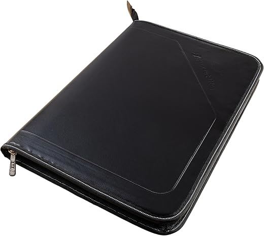 SPS PU Leather 24-Pocket A4 File Organizer – Professional Document Holder for Certificates, Legal Documents, Home, Office, School Use (Black)