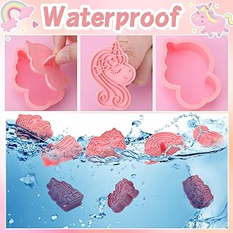 Suclain 8 Pcs Unicorn Cookie Cutters with Plunger Stamps Set Unicorn Shape Embossing Cookie Stamp Pink Animal Unicorn Cracker Mold 3D Cookie Stamped Embossed Kitchen Bakeware Tool for Party Supply