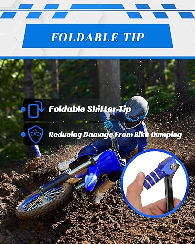 Miniatura 5 de Palanca de cambios de motocicleta Palancas plegables para YZ125YZ250 2005-2023, YZ125X 2017-2023, YZ250X 2016-2023, YZ125G250G 2016 Dirt Bike, azul