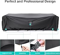 Vista 5 de Fundas para muebles de patio, funda resistente 600D para muebles de exterior, impermeable, juego de fundas de sofá seccional, funda para mesa