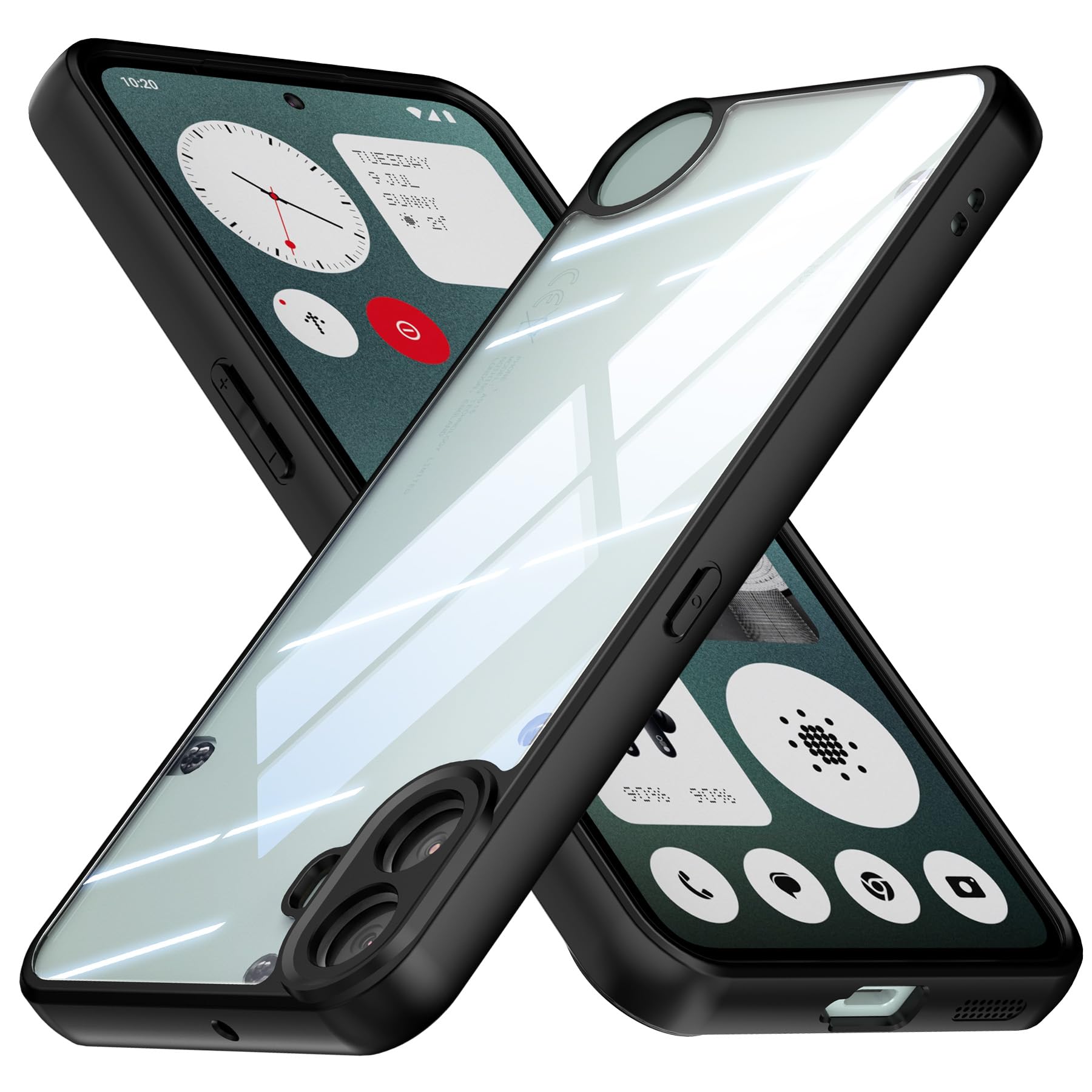 Foluu Clear Case for Nothing CMF Phone 1, Transparent Hard PC Back & Soft TPU Bumper [Not Yellowing] Shockproof Protective Slim Fit Thin Cover 2024