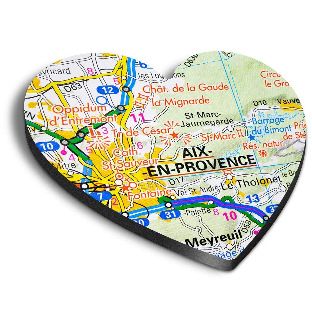 1 x Heart MDF Magnets - Aix-en-Provence City France French Travel 44051