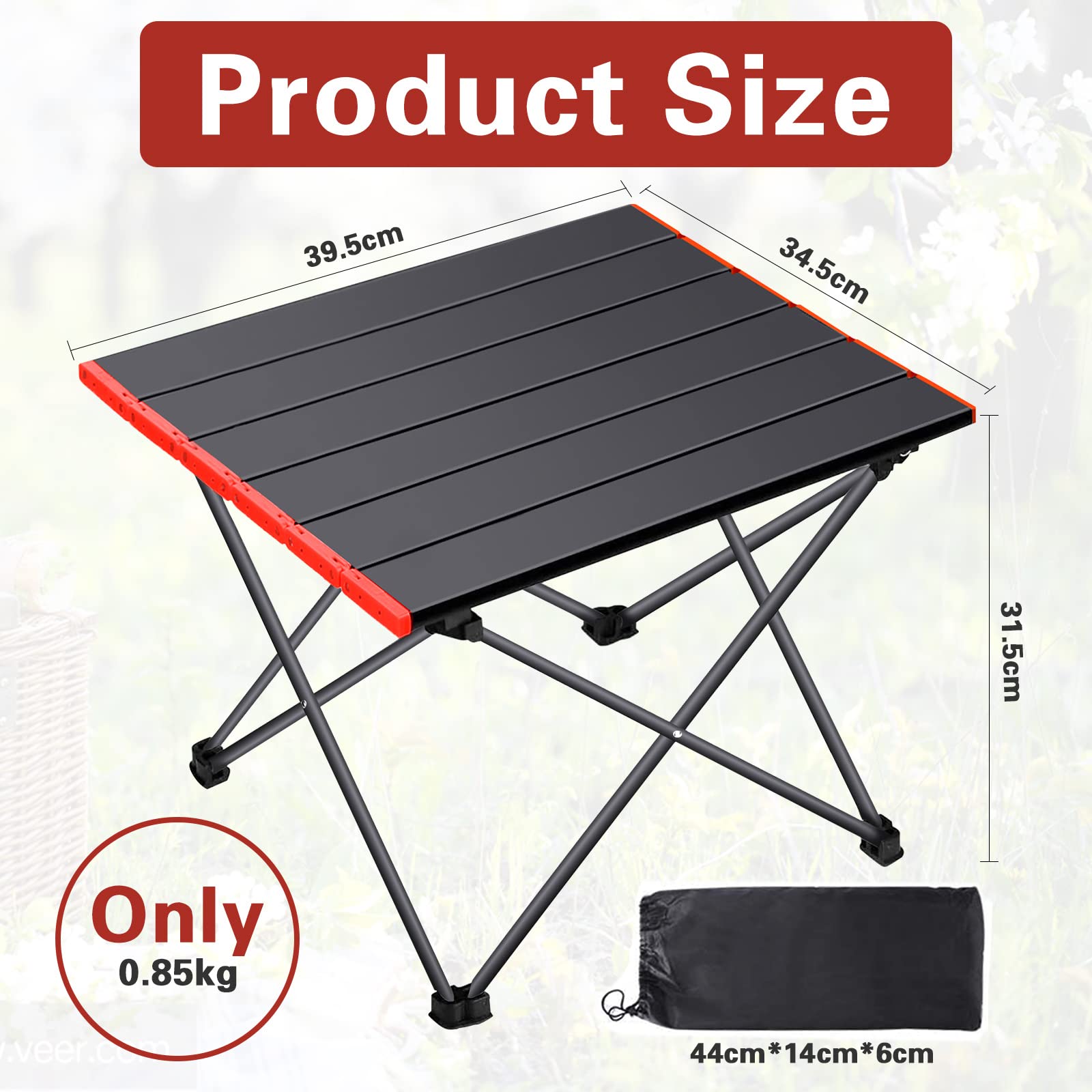 Tavolo da Campeggio Leggero Pieghevole in Alluminio Portatile con Borsa da Trasporto,Tavolo Pieghevole Compatto,Tavolino Campeggio Alluminio per Picnic,Spiaggia,Escursionismo,Viaggi,Pesca