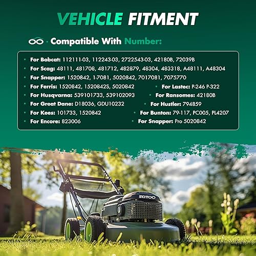 Miniatura 5 de SCITOO Paquete de 3 cuchillas para cortacésped, cuchillas de 61 pulgadas compatibles con Husqvarna para Schiller para Gravely 1520842 5020842