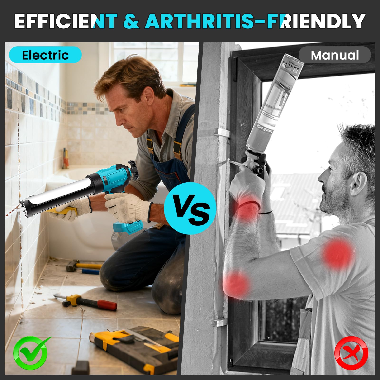 Pistola Selladora Inalámbrica para Makita 18V (sin Batería) | Pistola de Calafateo Eléctrica, 6 Velocidades Ajustables, Pantalla Digital y Luz LED, para Rellenar y Sellar