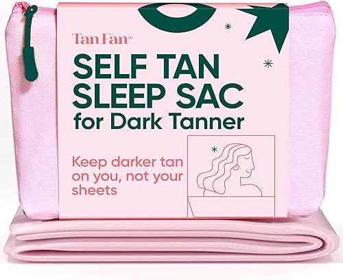 Tan Fan Saco de dormir autobronceador para bronceador oscuro (rosa)  Mantén las sábanas limpias de manchas de bronceado oscuro  100% poliéster