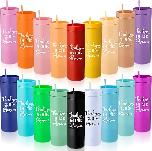 Roshtia Regalos de agradecimiento para empleados, regalos a granel para compañeros de trabajo, taza de regalo para mujeres, vaso delgado de 16 onzas