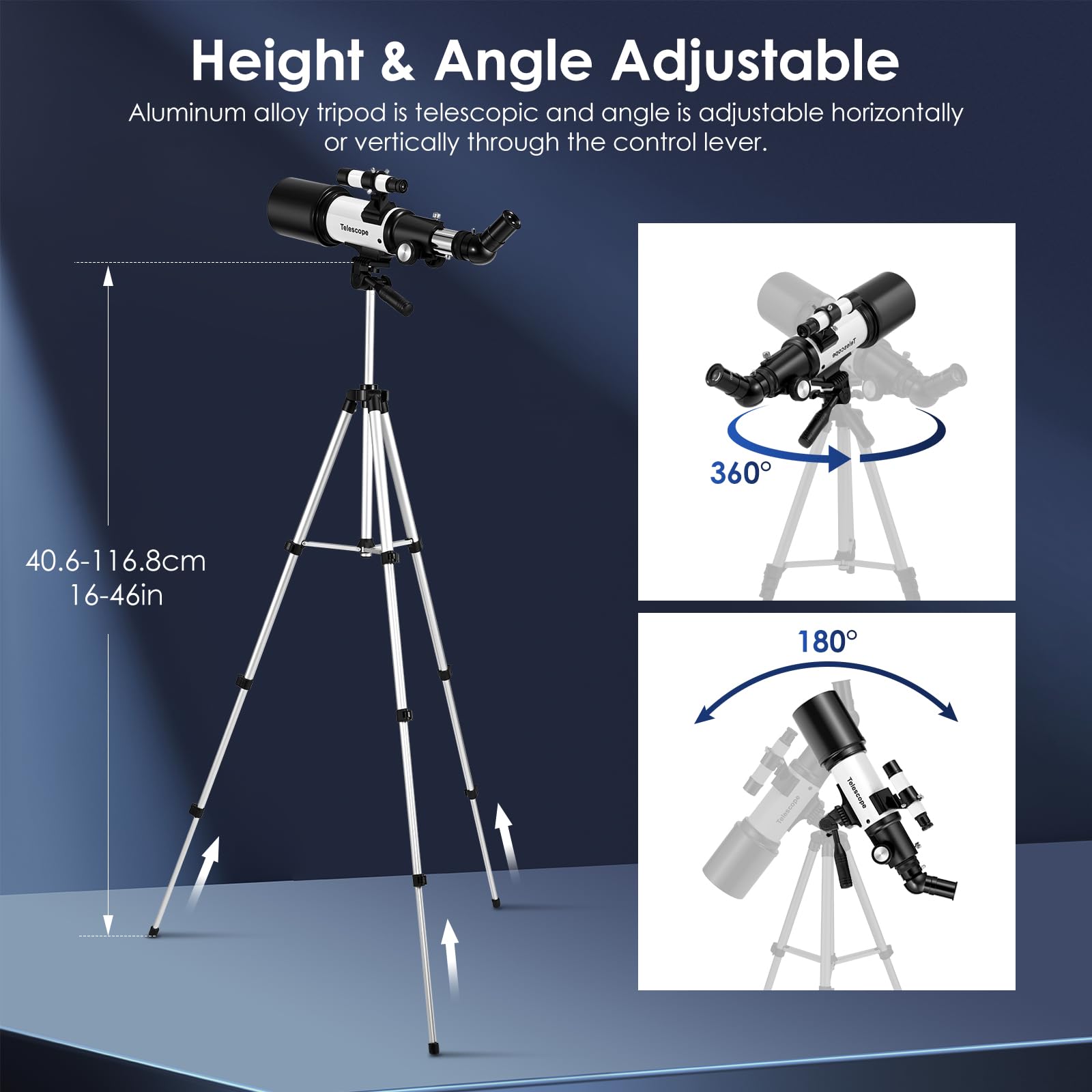 Astronomie Teleskop Für Anfänger - 70mm Öffnung Mit 15X-150X Vergrößerung