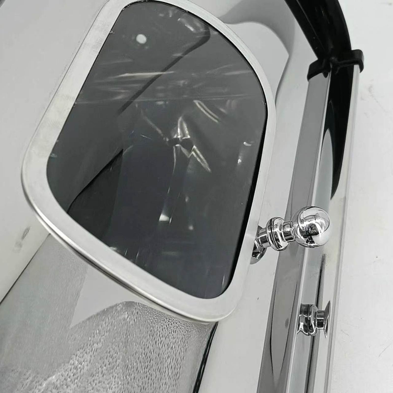 PANGBOER Contenedor de almacenamiento de pan con ventana de visualización, diseño enrollable de acero inoxidable, organizador de mostrador ventilado, soporte para repostería de cocina, recipiente