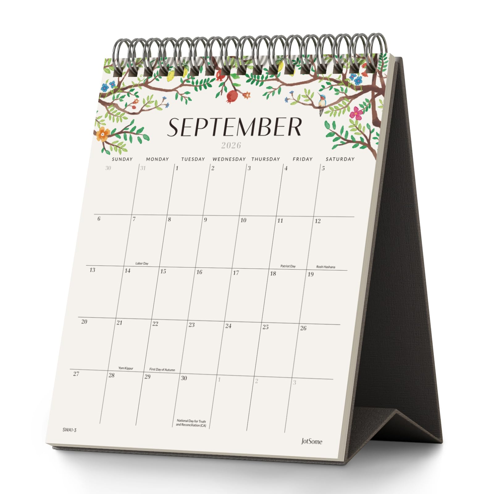 Jotsome Calendrier de bureau vertical 2025-2026 (janvier 2026 à juin 2027, 15,2 x 19,1 cm) (noir)