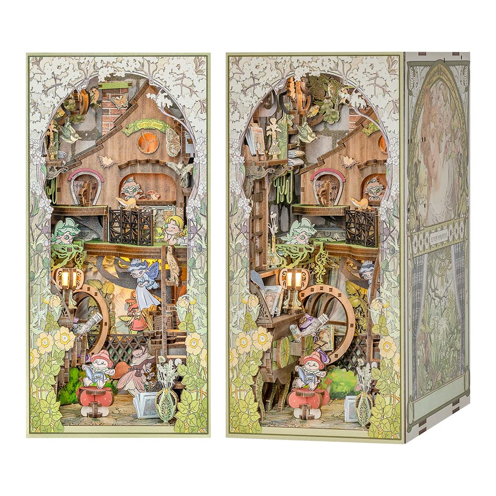 Amazon | Fsolis 妖精の王国 DIY ブックエンド手作り 木製パズル