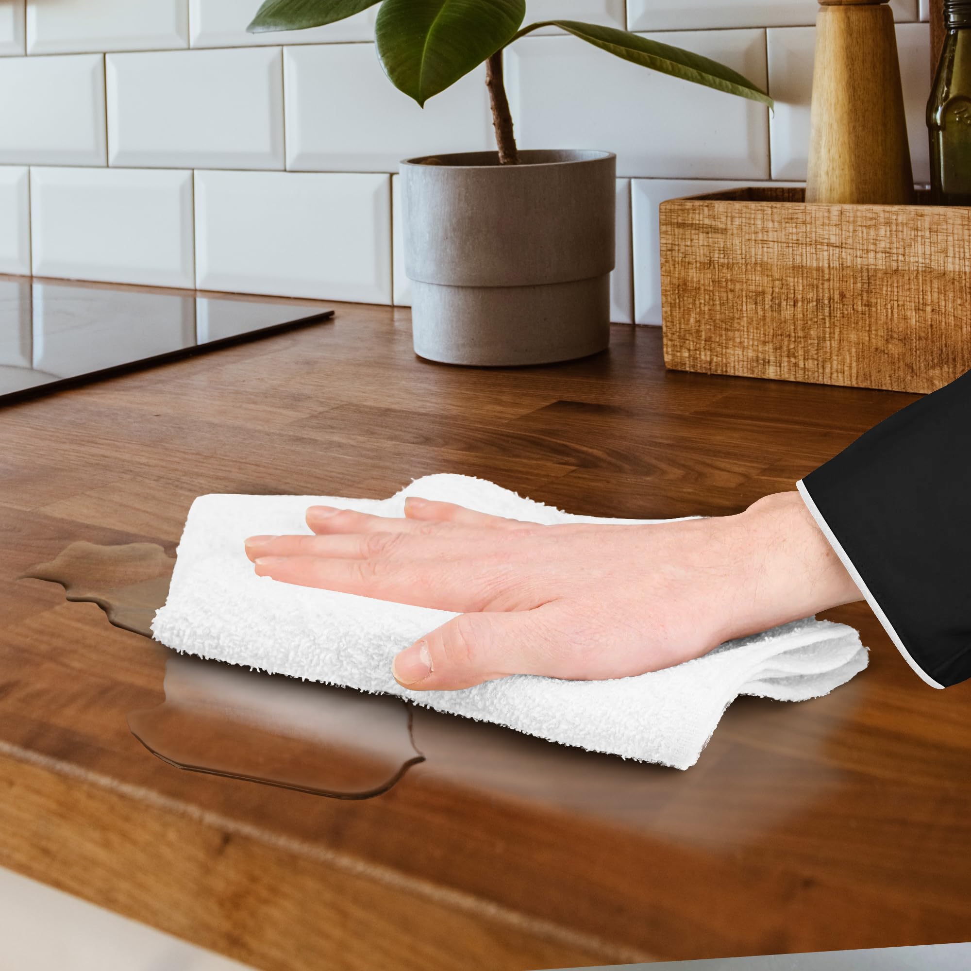 Avalon Towels Frottee-Wischtücher (Vorteilspackung, 36 Stück), Größe 35,6 x 43,2 cm, saugfähig und langlebig, Mehrzweck-Reinigungstücher, Baumwollreinigungstücher, Frottee-Lappen, wiederverwendbarer