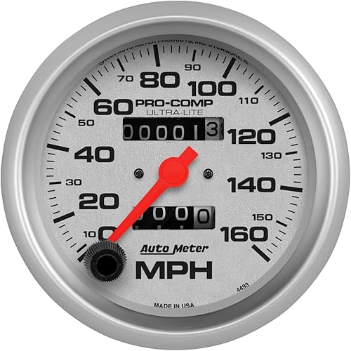 Auto Meter 4493 Ultra-Lite - Velocímetro mecánico en el salpicadero, 3.375 pulgadas