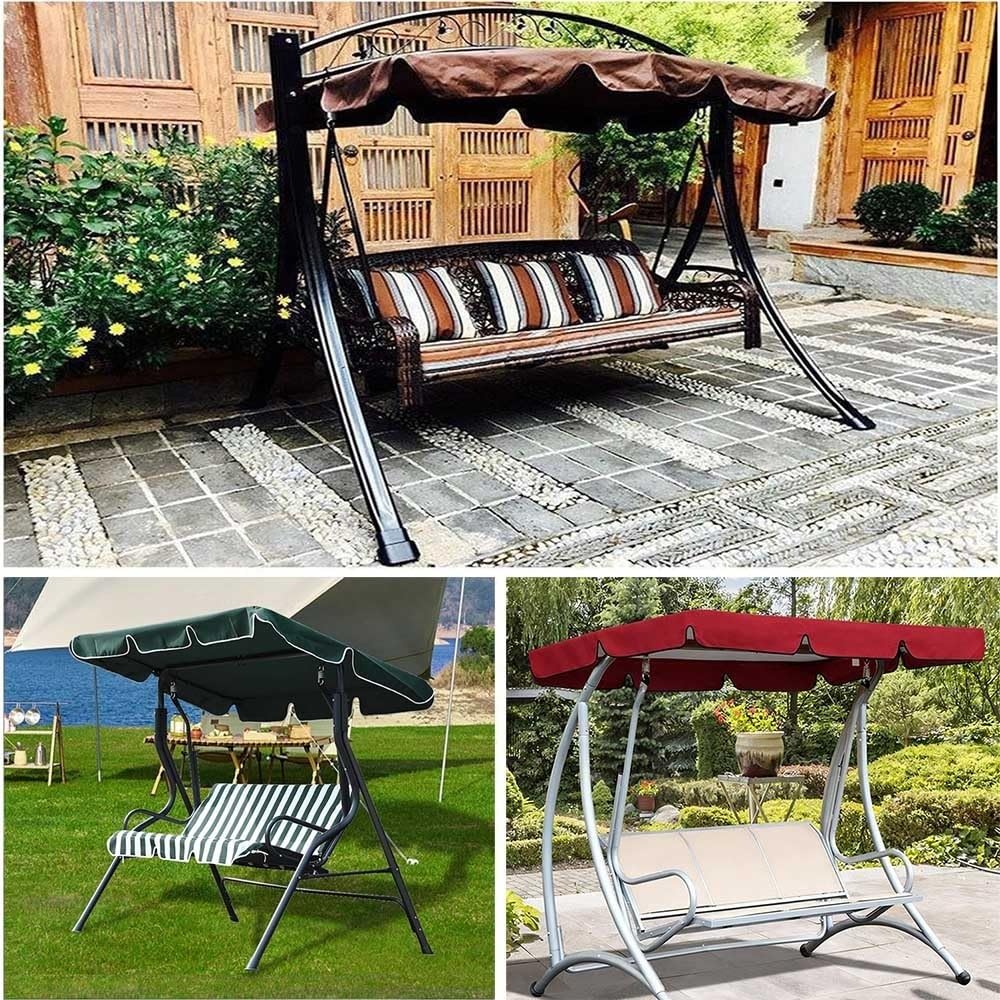 Zamienny pokrowiec na huśtawkę na patio – żywica UV do huśtawki na werandę pasuje od 150 x 45 cm do 200 x 145 cm, szary, idealny do ogrodu i parku (208 x 145 cm)