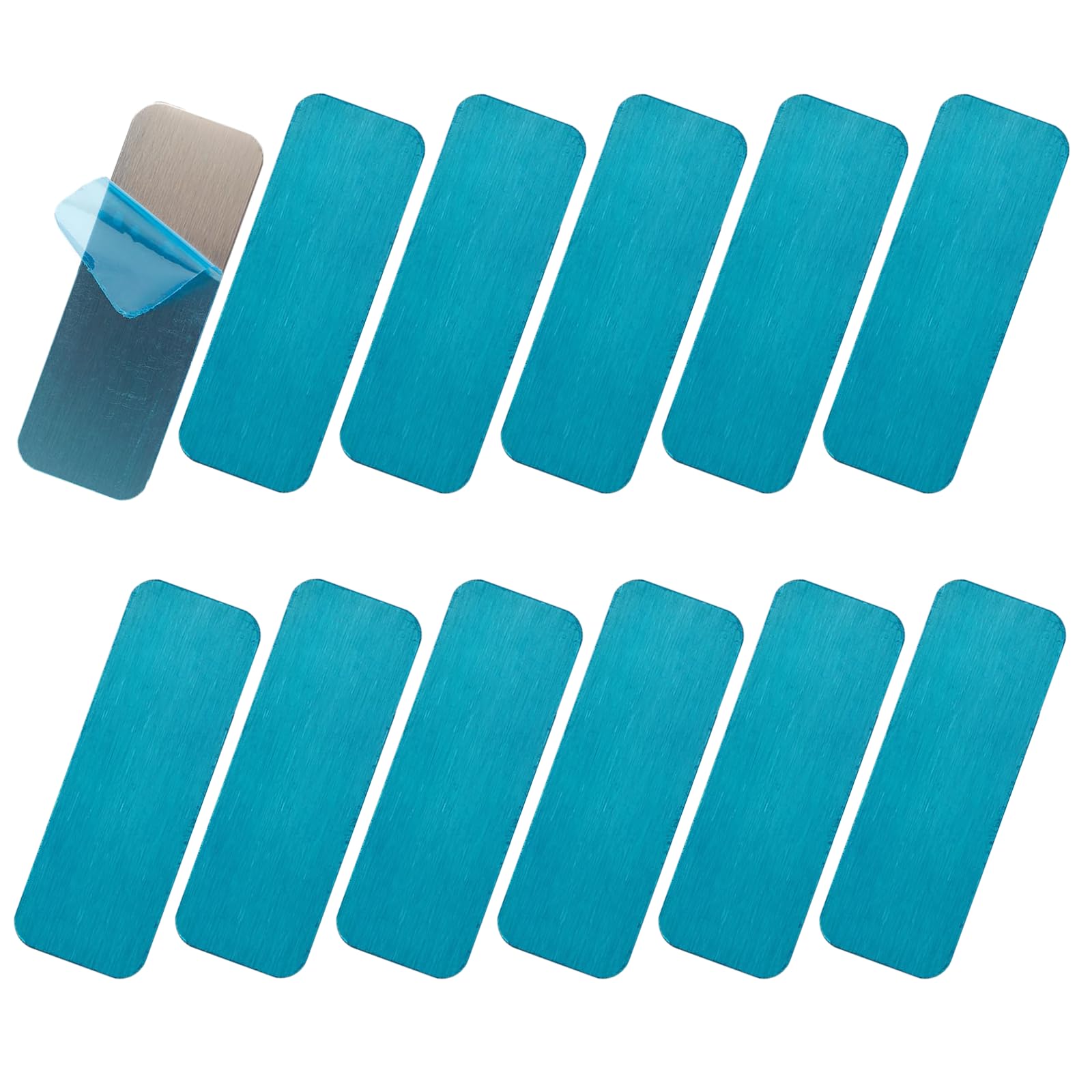 Works with Magnetic Rechargeable Motion Sensor Lights, Strong Adhesive, Easy Peel & Stick, for Kitchen Stairs Closet Bedroom 12 Pcs Adhesive Metal Plates, Replacement for Magnetic Under Cabinet Lights