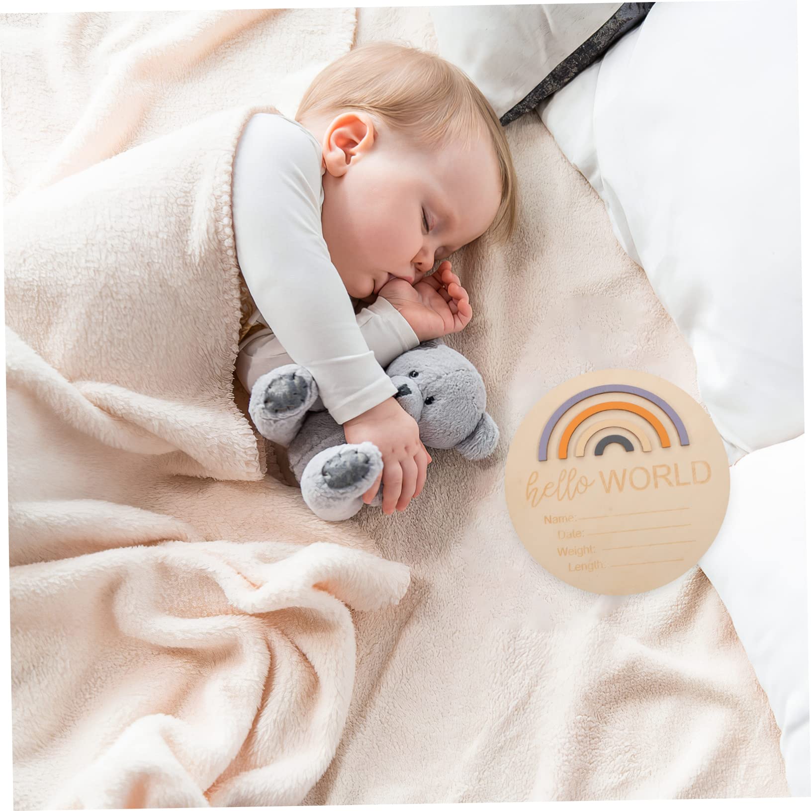 Totority Baby Nursery Decoration Milestone Cards Monthly Milestone Wood Discs Welcome Newborn Sign Wooden Name