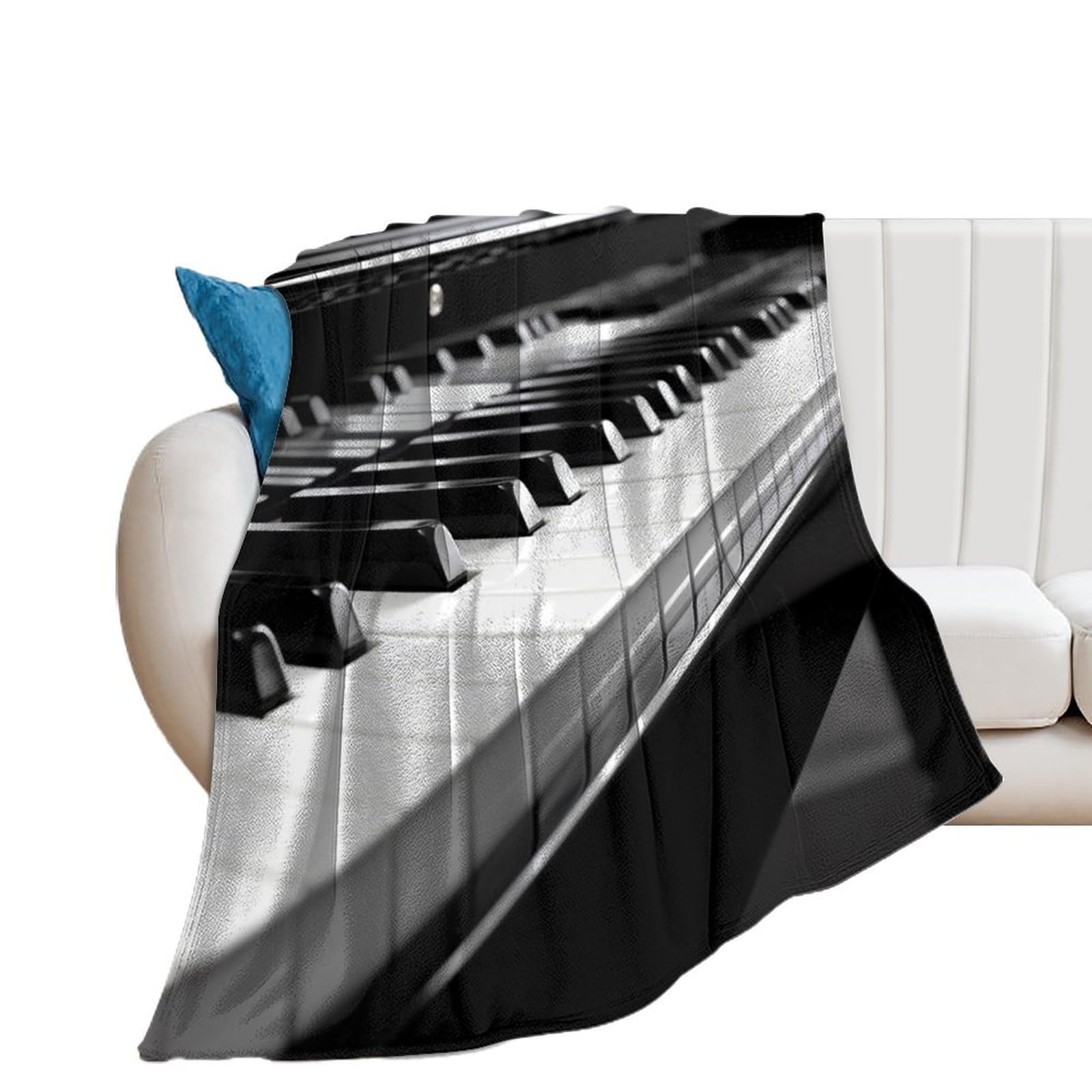 Couverture piano anti-froid en flanelle douce pour éliminer les frissons sur le sofa