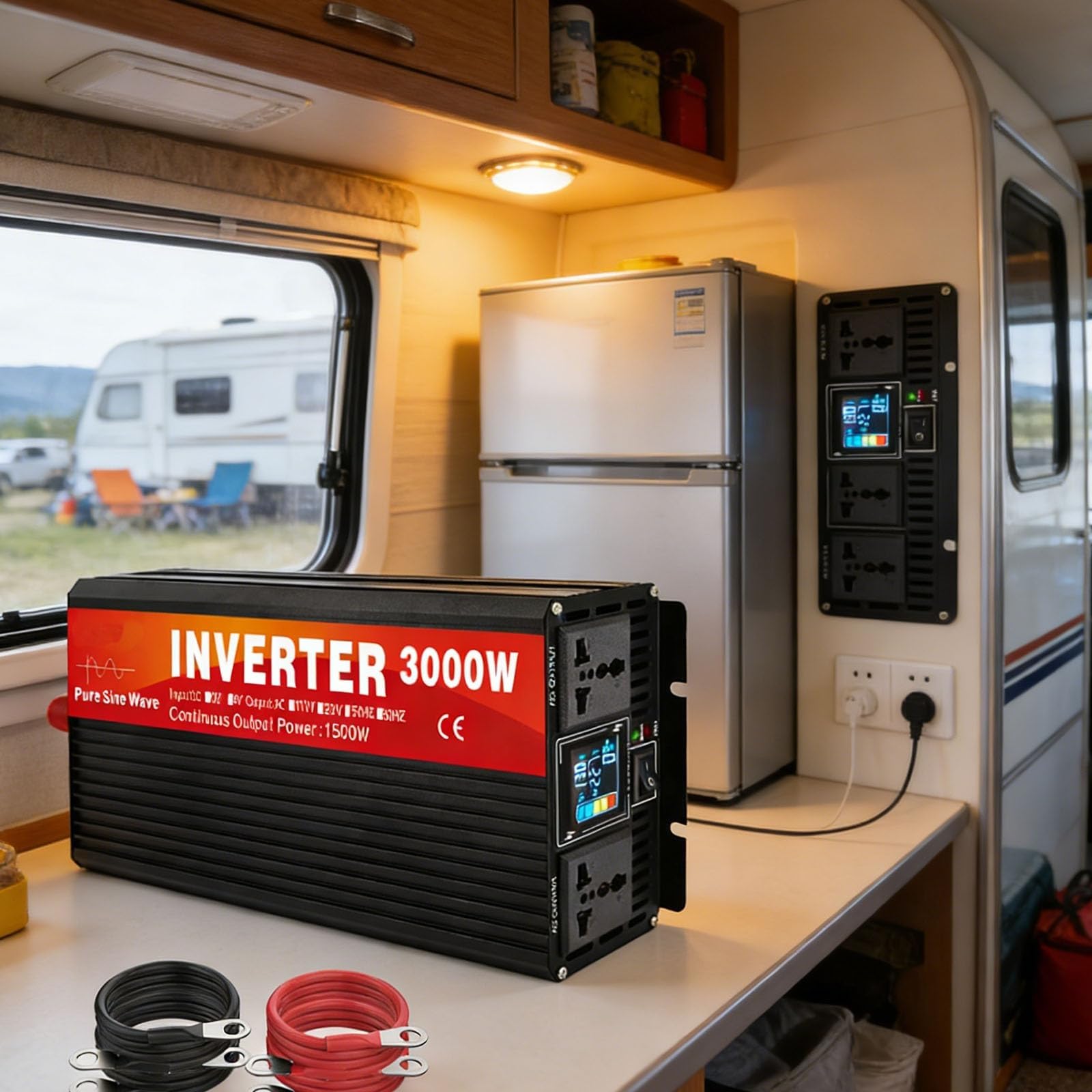 Inverter Solare, Convertitore Per Auto, Inverter A Onda Sinusoidale Pura | Prese Ca E Display Lcd, Inverter 48V Cc A Ca A Onda Sinusoidale Pura, Inverter Collegabili In Parallelo(4000W)
