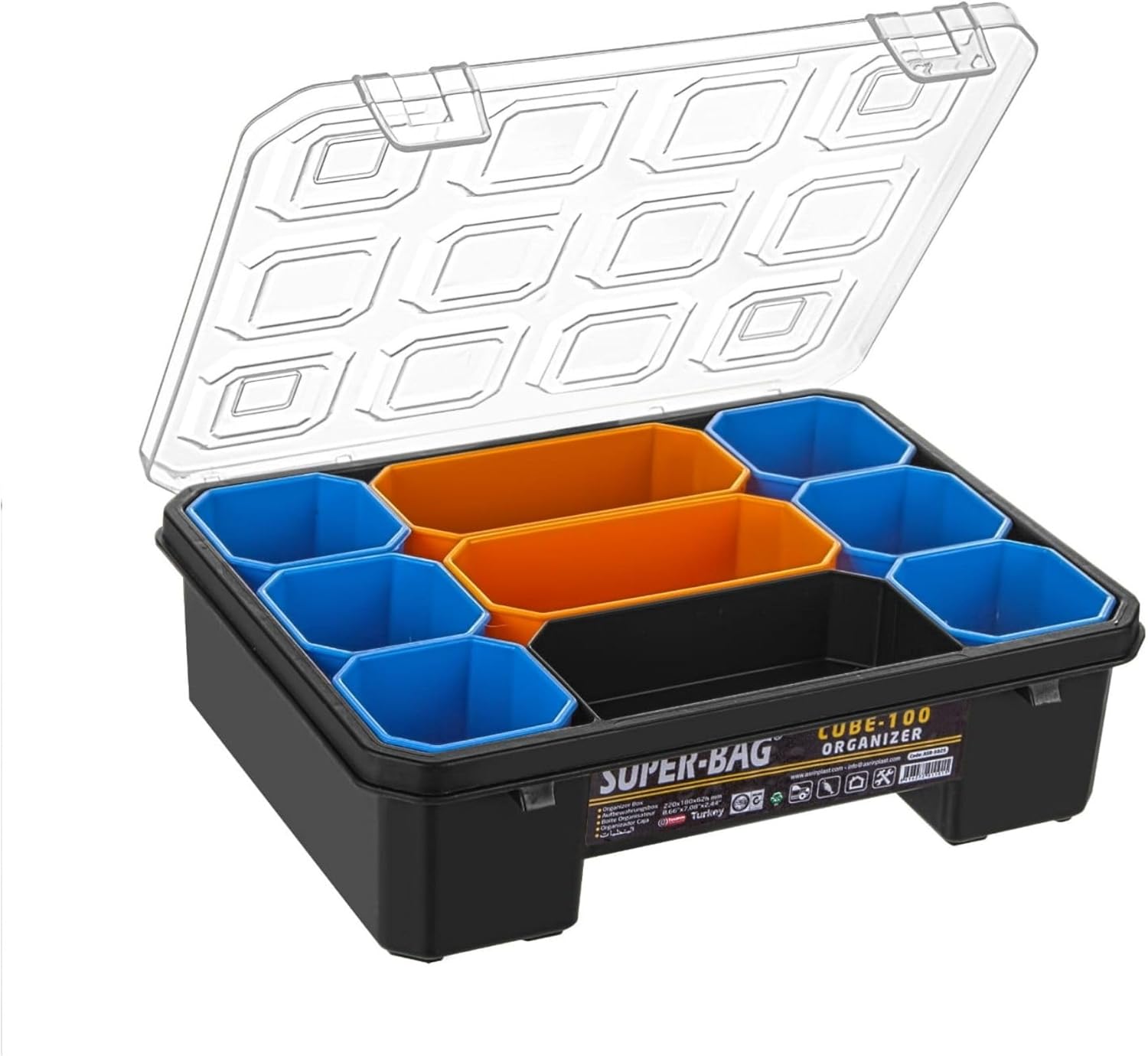 VHD Portable Tool Storage with 8 Pieces Removable Storage Bins Tool