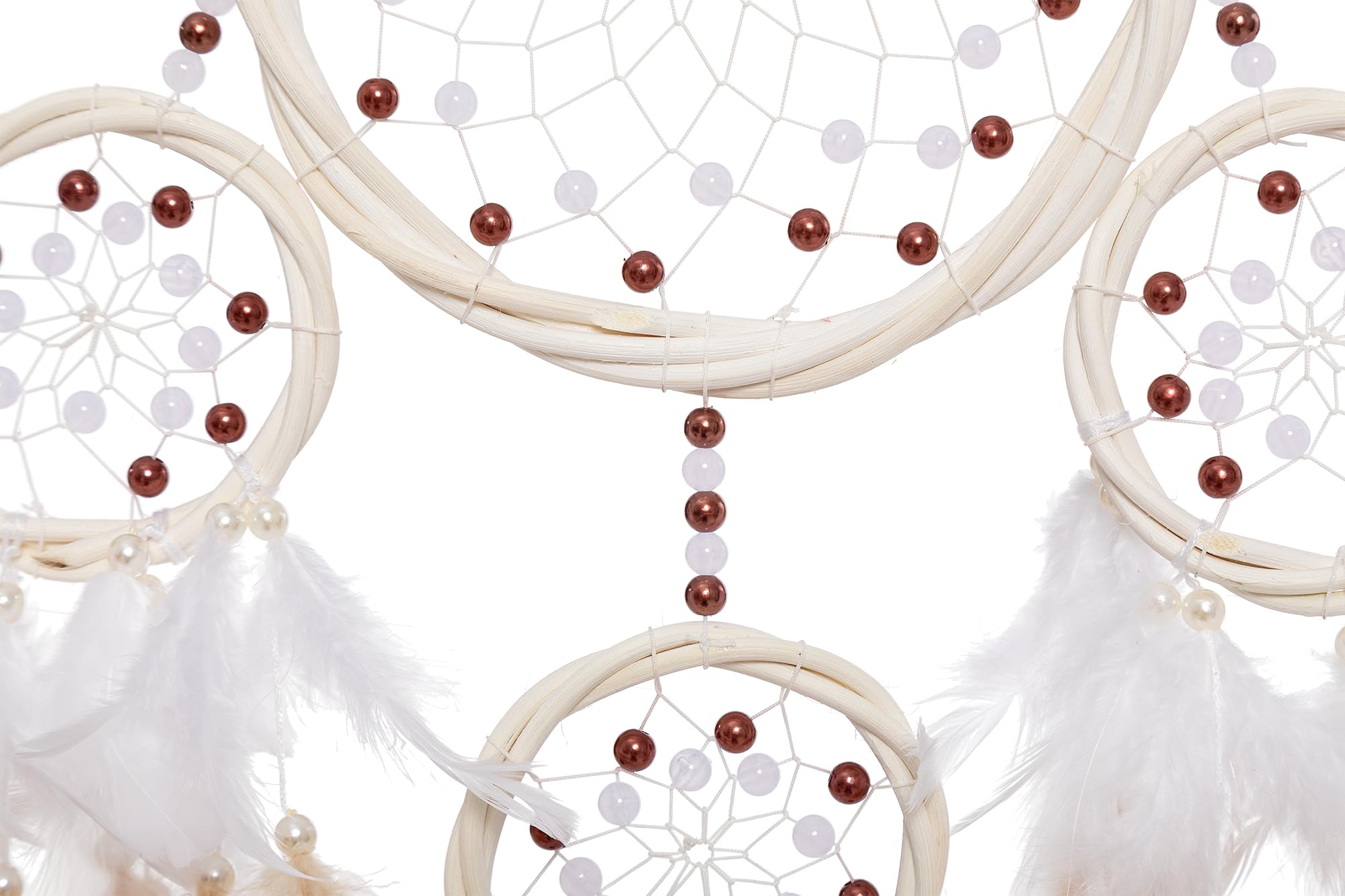 Großer Traumfänger, Rattan-Traumfänger, natürliche Feder-Traumfänger, ABS-Kristall-Perle, Traumfänger, handgefertigt, für hängende Ornamente, Dekoration, Schlafzimmer, Wohnzimmer, Weihnachtsdekoration