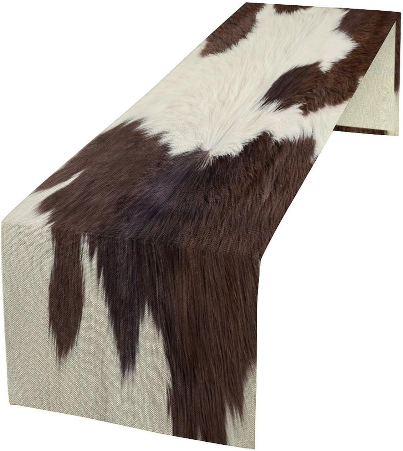 Leopard Skin Print Table Runner, Vintage Cottage Country Farmhouse Wildlife Brown Safari Animal Skin Dinner Runner for Home Kitchen Dining Table Party Holiday Decor 13x120in