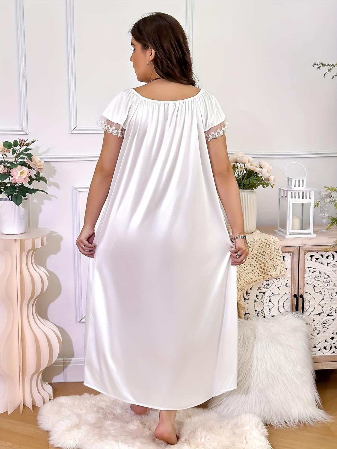 Meshal Plus Size Women's Summer Nightgown Dress Soft Breathable Oversized Sleepwear House Dress Lounge Wear - Image 3