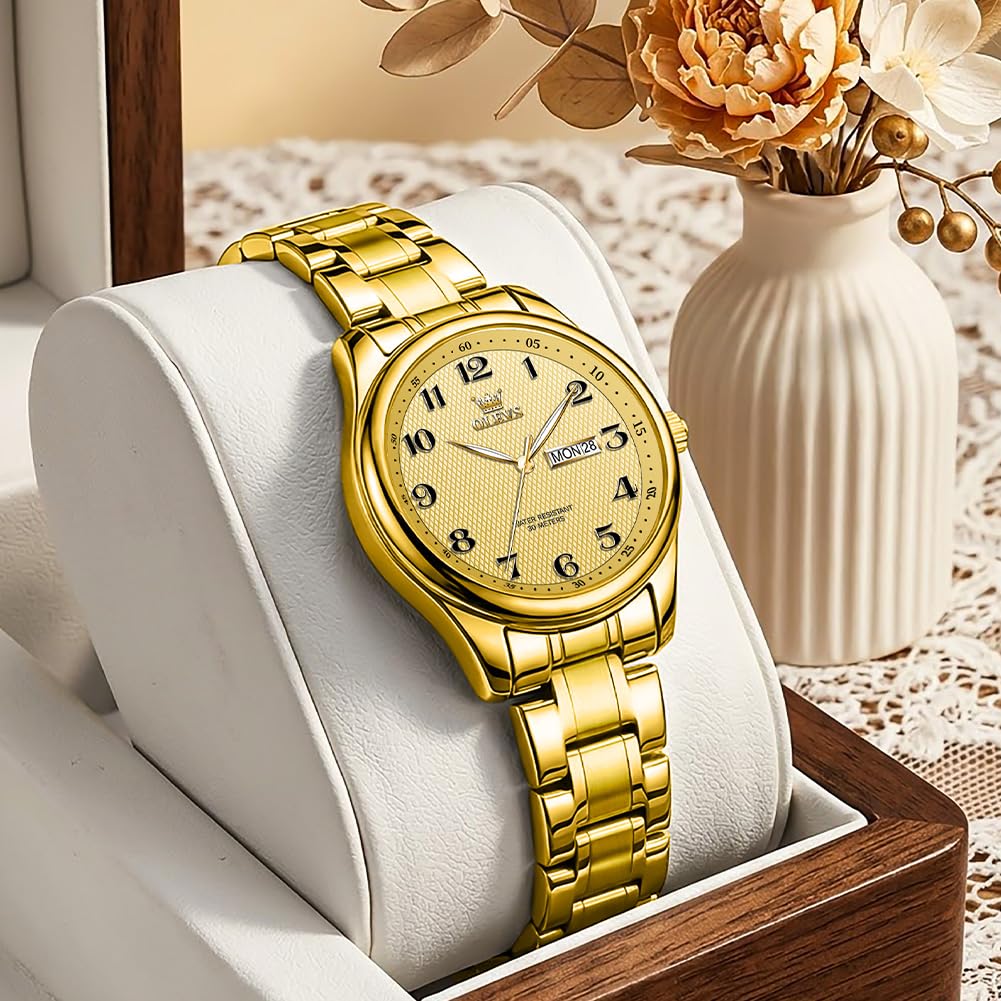 OLEVS Orologi da donna in acciaio inox analogico al quarzo impermeabile