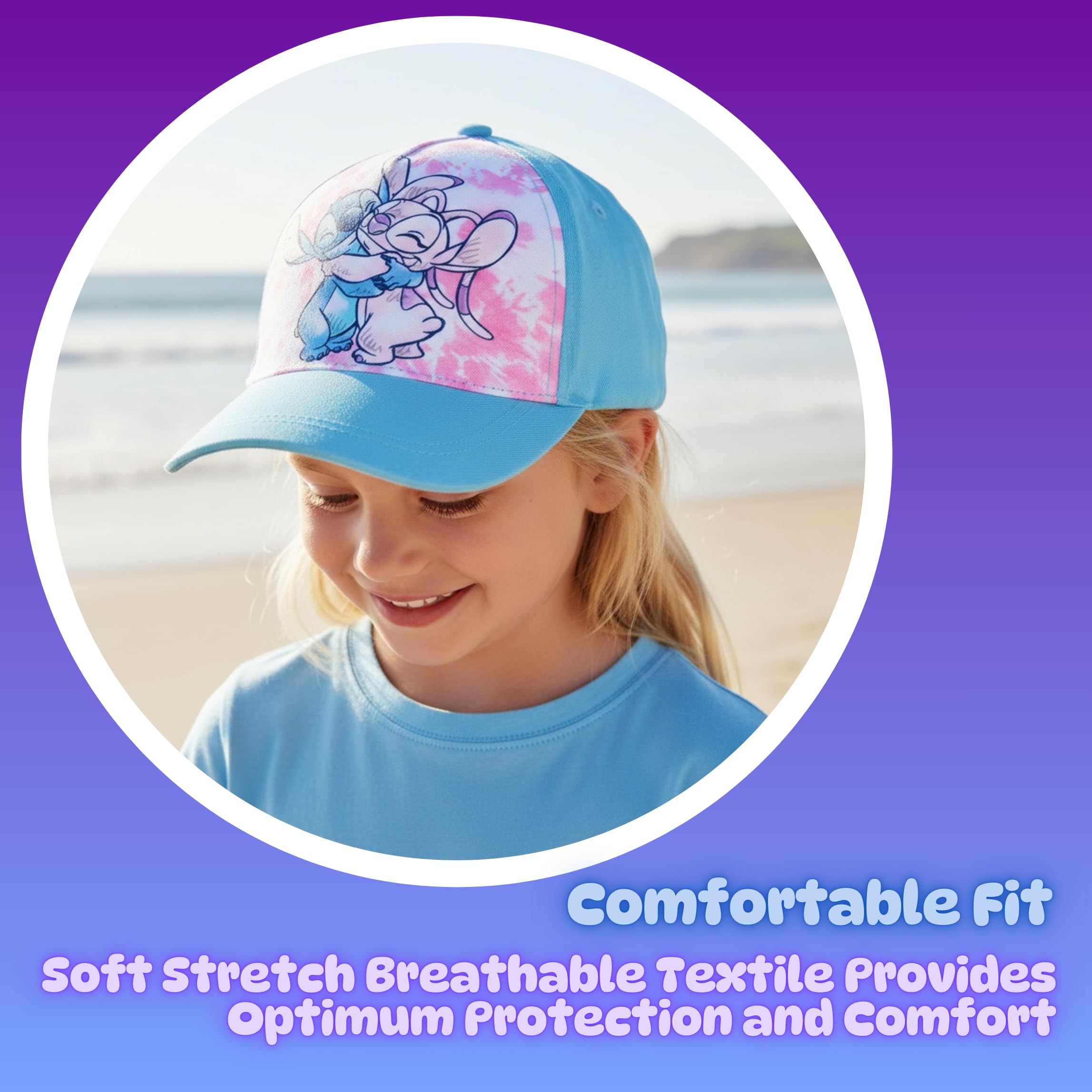Disney Stitch y Angel Gorro para Niñas, Gorra de Beisbol de Verano Infantil, Regalo para Niñas
