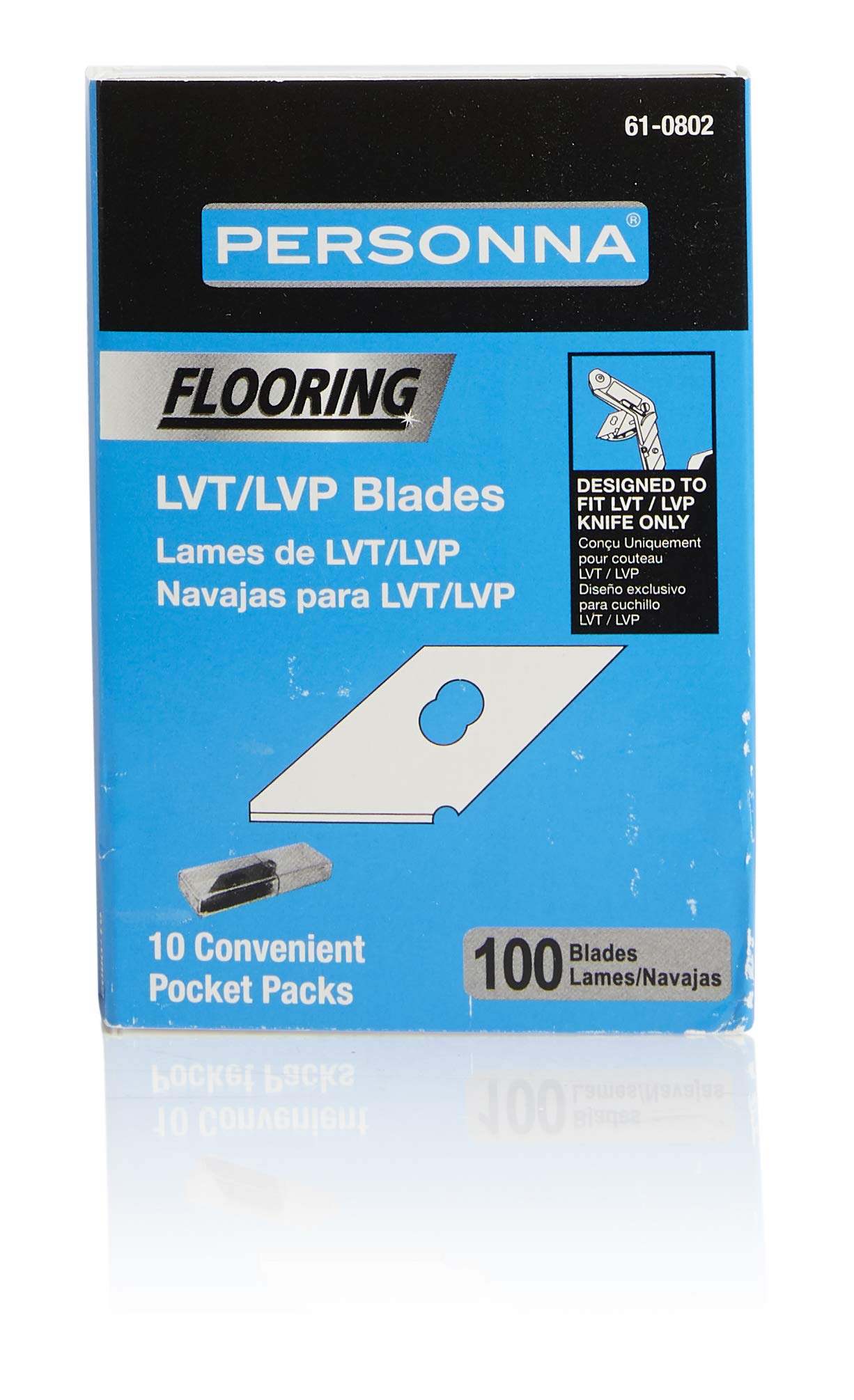 Personna LVT Flooring Replacement Blades - 100-Pack - High Carbon Steel for Maximum Sharpness and Durability - 61-0802