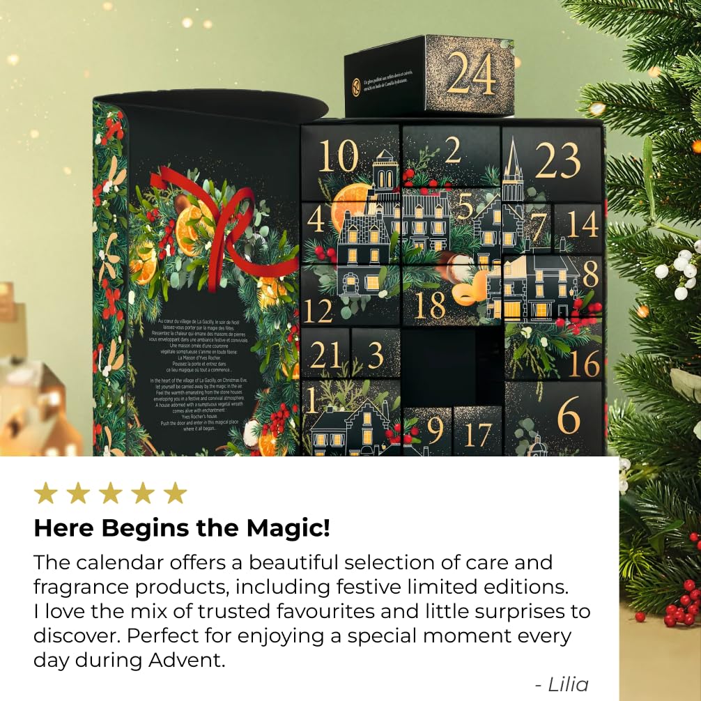 Yves Rocher Calendario dell'Avvento Cosmetica & Bellezza - Regalo con 24 sorprese: cura del viso, del corpo, dei capelli; trucco, e profumi - Calendario dell'Avvento per donne – Edizione limitata