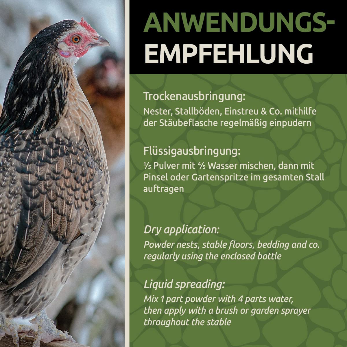 GreenPet KiesoVet Kieselguhr per polli 4kg - Pura terra di diatomee naturale con flacone per l'applicazione, polvere di silice, prodotto naturale per pollai e allevamenti di pollame
