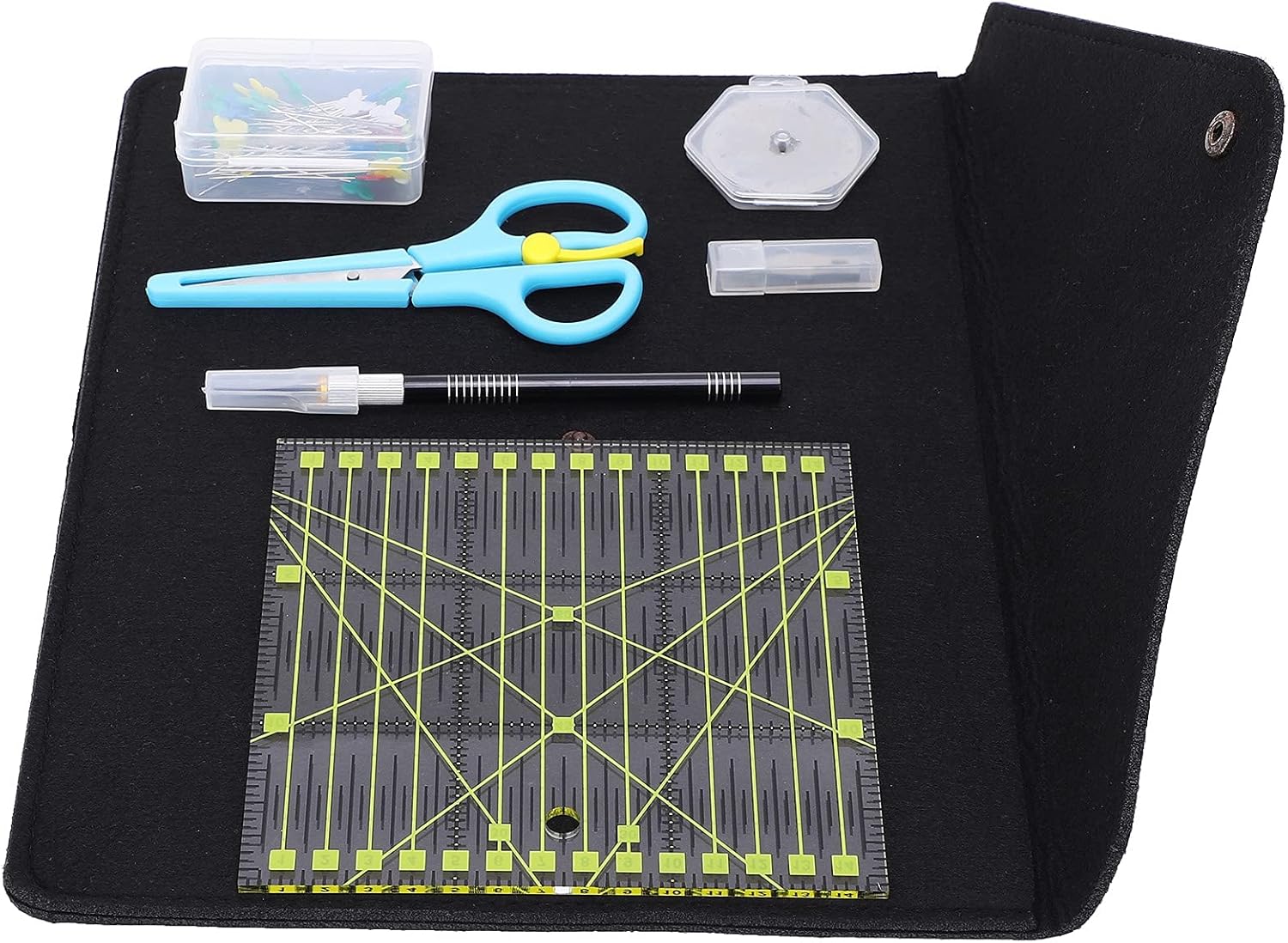 Professional Rotary Cutter Set Leather Carving Tool Kit with Sharp Blades Self Healing Cutting Mat Patch Work Ruler Engraving Knife for Leather Craft Sewing DIY Projects AB