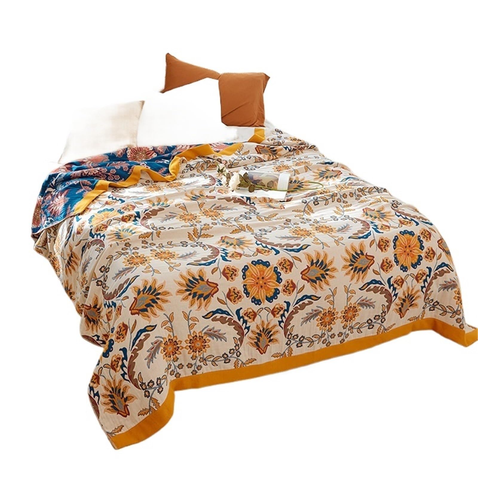 HKSDKABOP Muslin Throw Blanket Multicolor Multiple Sizes(Color15,150x200cm)