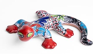 MEXTEQUIL - Mexican Talavera Pottery Gecko Wall Mount - Hand Painted - H...