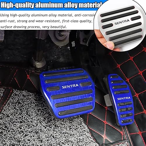 Miniatura 5 de Kakash Accesorios interiores personalizados para Nissan Sentra 2020 2021 2022, cubiertas de pedal de acelerador de gas de aleación de aluminio,