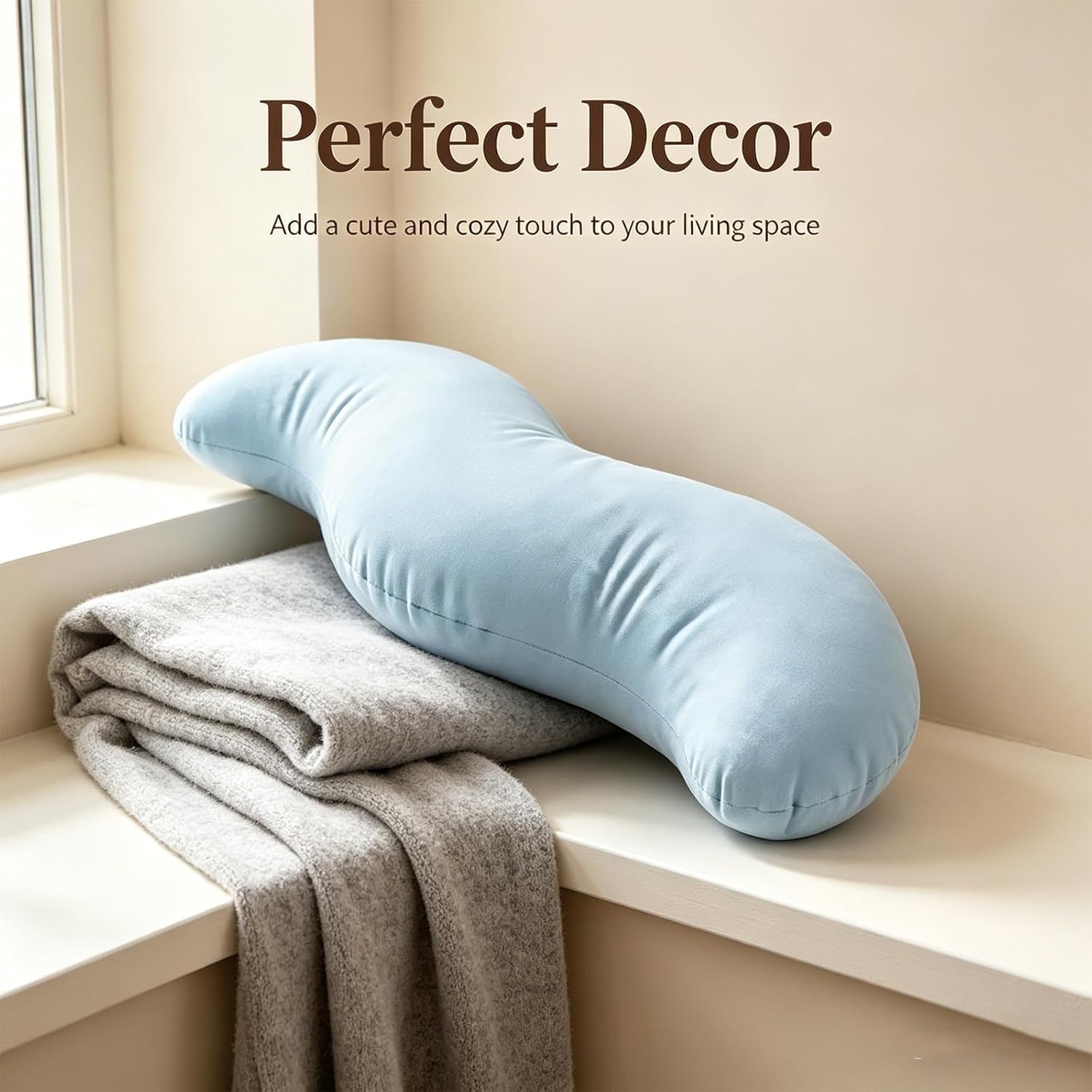 Ergonomisches Körperkissen aus Memory-Schaum, kühlendes Stützkissen für Seitenschläfer, waschbarer Bezug, Ganzkörperstütze für Erwachsene, ideal für Schlafzimmer und Sofa