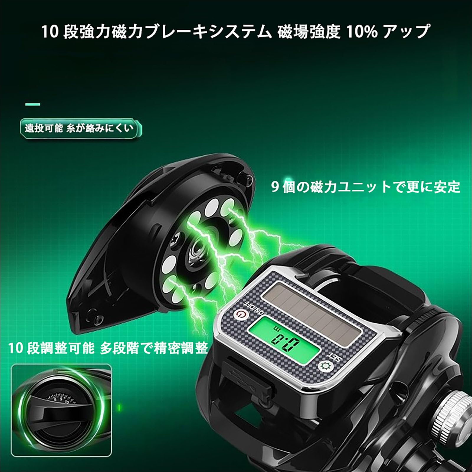 Amazon.co.jp: FWYTT デジタルリール カウンター付き ベイトリール 海