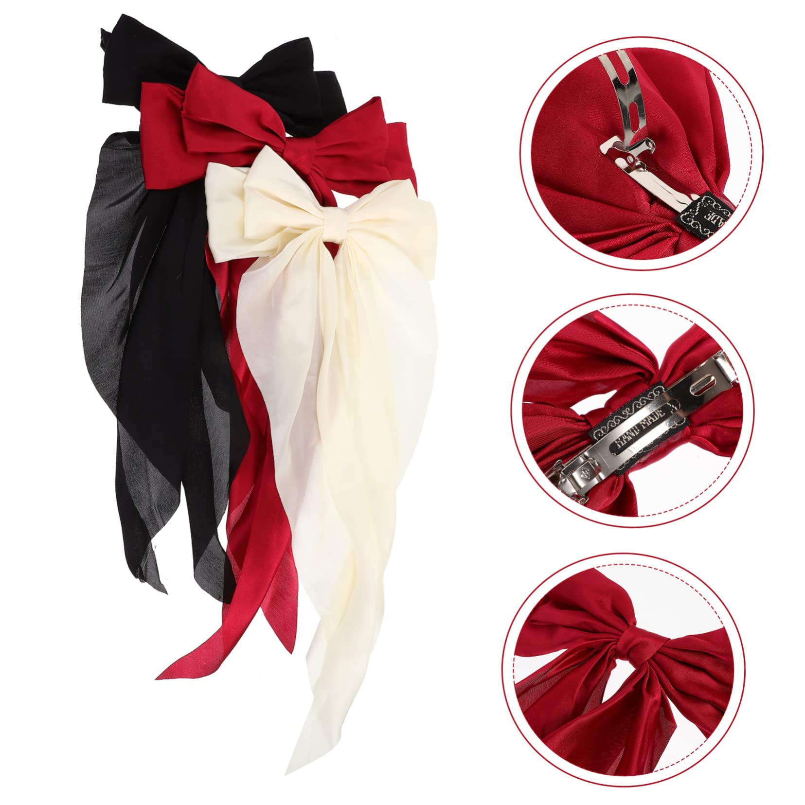MAGICLULU 4er-set Haarschleifen Für Damen Große Metall-haarspangen -haarspangen Für Mädchen Und Teenager 3 Stück X 4