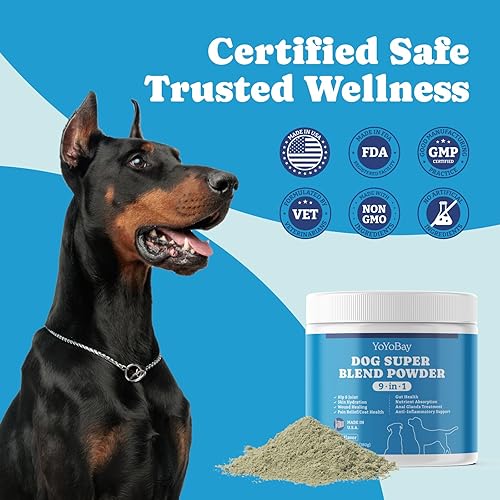 Miniatura 5 de Suplementos para perros, suplementos para perros, súper mezcla en polvo 9 en 1, vitaminas para perro, con polvo de pescado de Islandia, apoyo a la