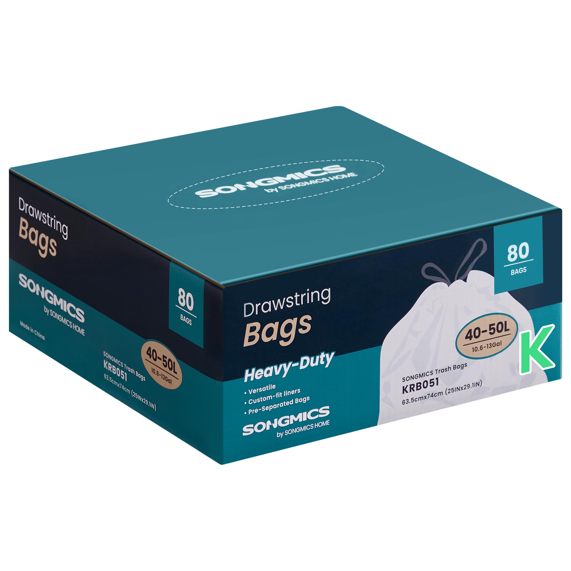 Amazon.com: SONGMICS Trash Bags, Drawstring Kitchen Garbage Bags