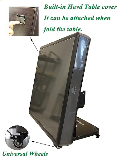 Miniatura 5 de USA MJ - Posavasos de mesa estilo mahjong chinofilipinosamericano plegable automático ultra fino con 4 cajones ruedas viene con 2 juegos de azulejos