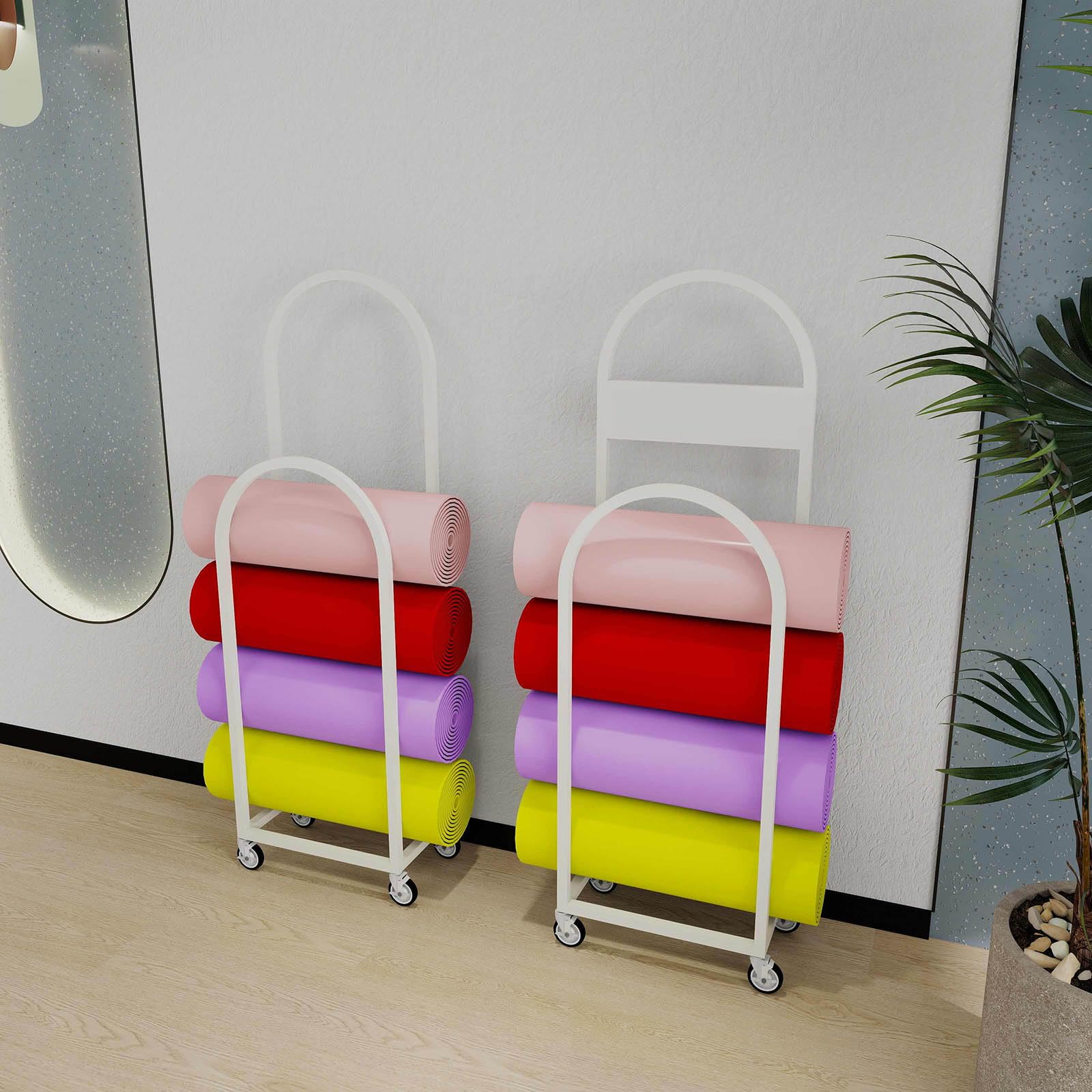 Estante de almacenamiento para esterilla de yoga montado en la pared, estante multicapa de gran capacidad para organización del hogar