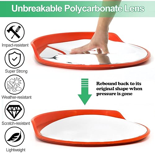 Miniatura 3 de Espejo de seguridad de 30 pulgadas, espejo de tráfico convexo, espejo de seguridad curvado de gran angular, montaje en poste circular con soporte