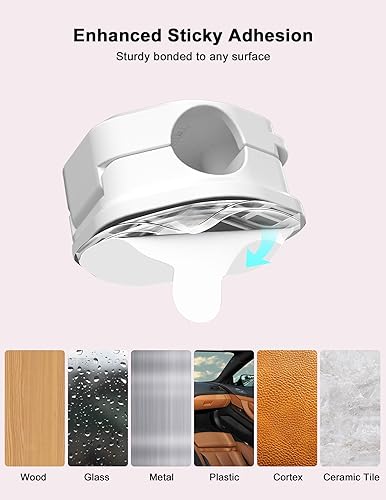 Miniatura 4 de Paquete de 6 organizadores magnéticos para cables, clips para cables, organizador de cables para escritorio, gestión de soportes de cables