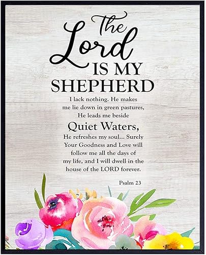 Miniatura 1 de Psalm 23 - The Lord is my Shepherd Wall Art - Christian Inspirational Gifts for Women - Bible Verse Religious Wall Art - Scripture Wall Decor -